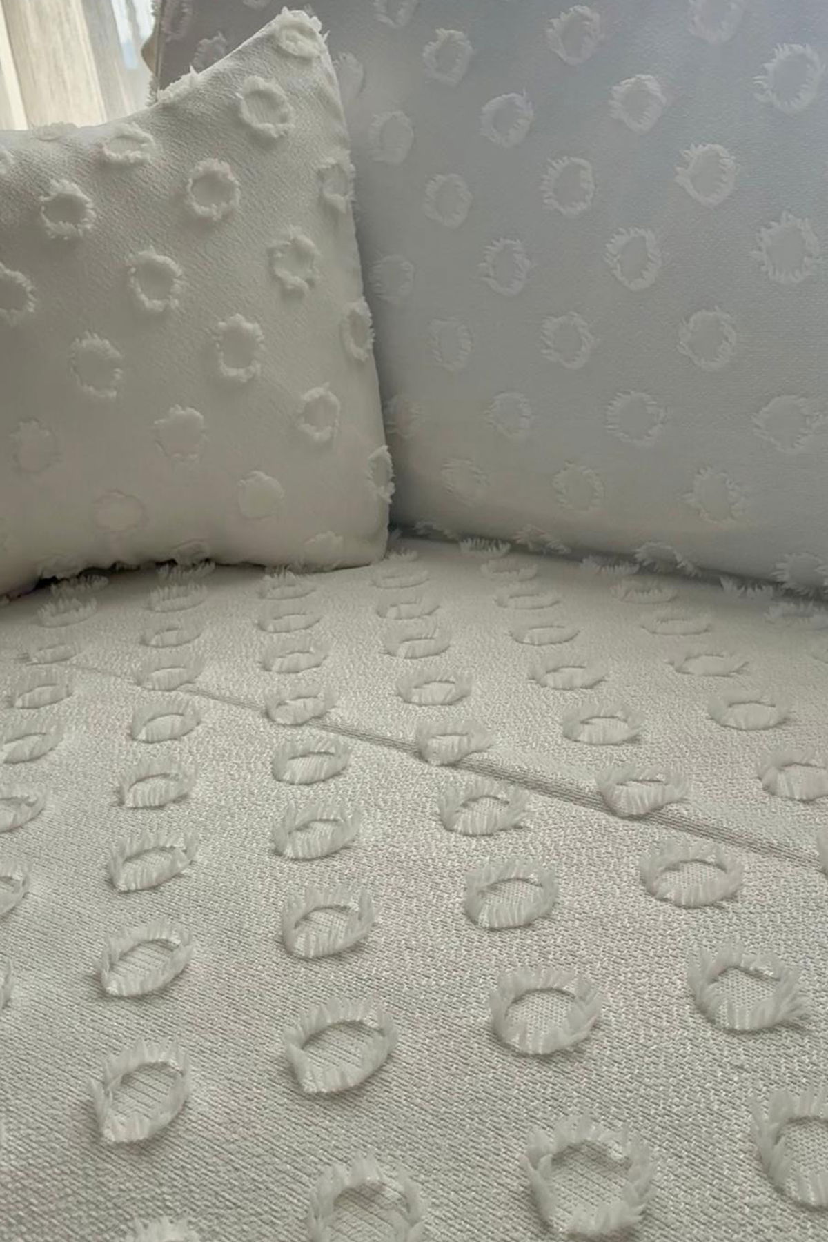 Konik Kırlent Kılıfı Hediyeli 170x210 cm Pamuklu Koltuk Örtüsü Krem - 4