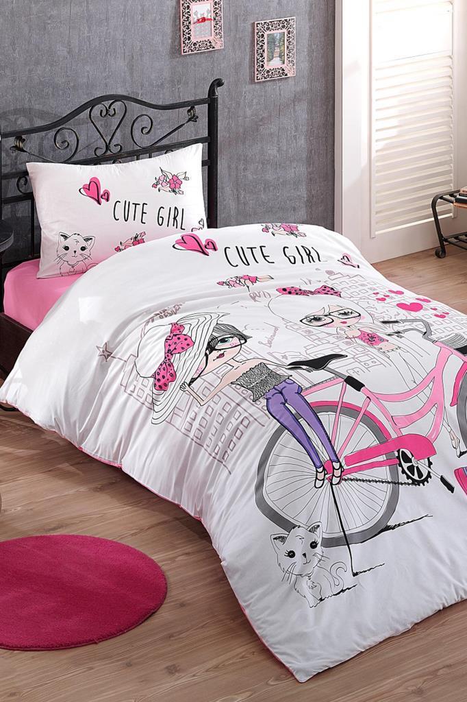 Kristal Cute Girls Genç Tek Kişilik Pike Takımı - 1