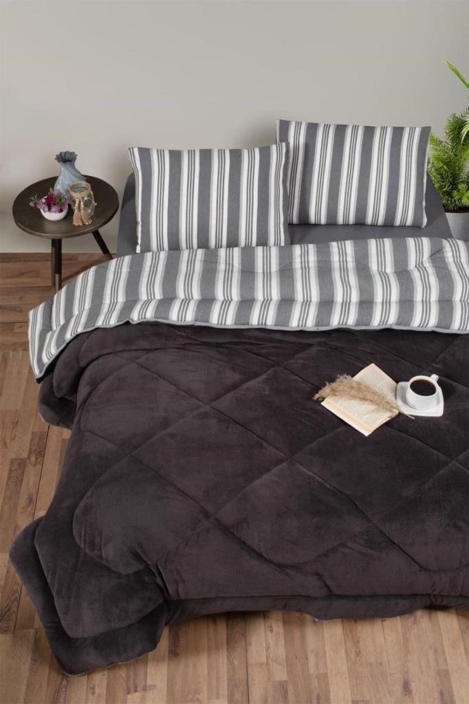 Kristal Soft Relax Uyku Seti Çift Kişilik Antrasit - 1