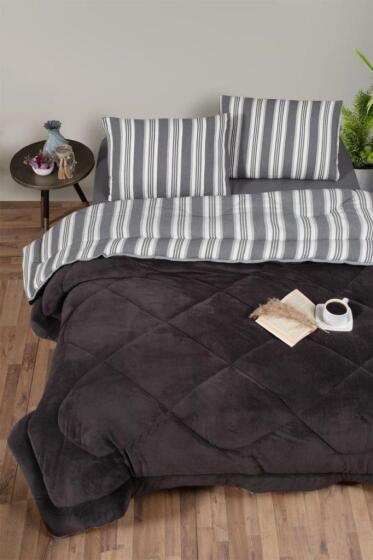 Kristal Soft Relax Uyku Seti Çift Kişilik Antrasit - Kristal