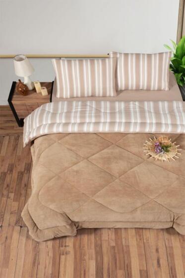 Kristal Soft Relax Uyku Seti Çift Kişilik Vizon - Kristal