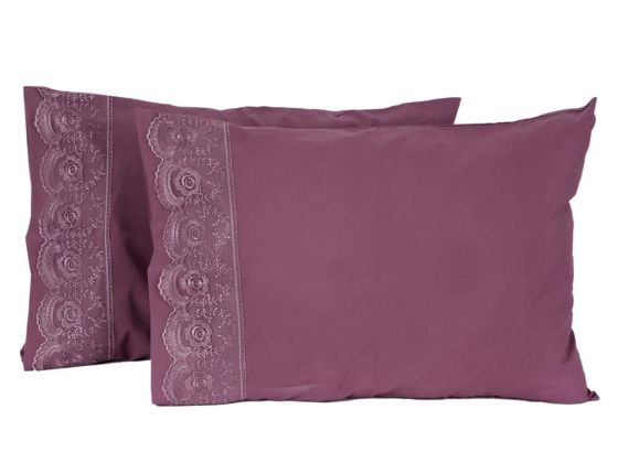 Kure 2'li Yastık Kılıfı Mürdüm - Çeyiz Diyarı