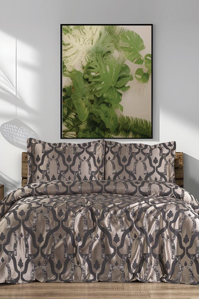 Kybele 3 Parça Çift Kişilik Pike Takımı 230x250 Antrasit - 1