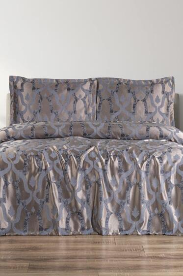 Kybele 3 Parça Çift Kişilik Pike Takımı 230x250 Gri - Çeyiz Diyarı