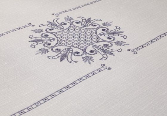 Lale Baskılı Dikdörtgen Masa Örtüsü Silver 160x260 Cm - Çeyiz Diyarı (1)