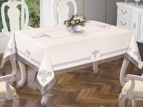 Lale Baskılı Es Güpürlü Masa Örtüsü - Çeyiz Diyarı (1)