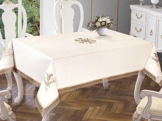 Lale Nakışlı Es Güpürlü Masa Örtüsü - Çeyiz Diyarı