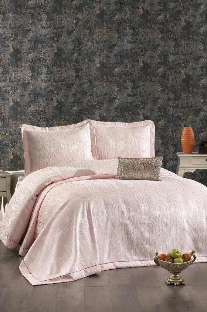 Larissa Şönil Çift Kişilik Yatak Örtüsü 260x260 cm Somon - 1