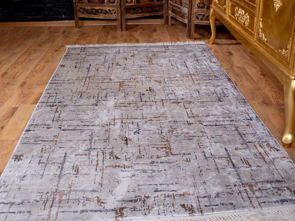Latex Kaymaz Taban Dijital Baskı Kadife Halı Arzu Gri 80x200 cm - 3