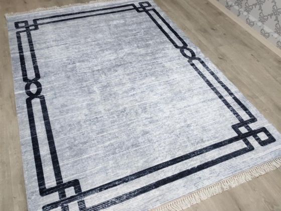 Latex Kaymaz Taban Dijital Baskı Kadife Halı Avis Gri 100x200 cm - Çeyiz Diyarı