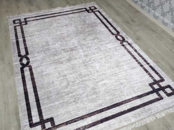Latex Kaymaz Taban Dijital Baskı Kadife Halı Avis Krem 120x170 cm - Çeyiz Diyarı