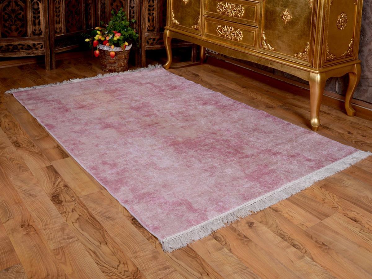 Kaymaz Taban Dijital Baskı Kadife Halı Duru Pudra 180x280 cm - 3