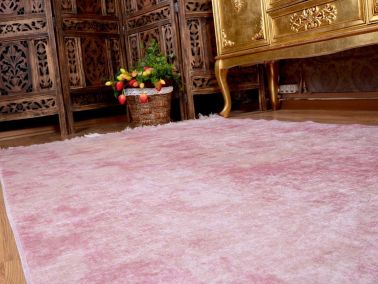 Kaymaz Taban Dijital Baskı Kadife Halı Duru Pudra 180x280 cm - 7