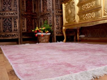 Latex Kaymaz Taban Dijital Baskı Kadife Halı Duru Pudra 80x300 cm - 6