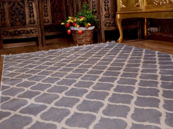 Latex Kaymaz Taban Dijital Baskı Kadife Halı Kupa Gri-Beyaz 100x300 cm - Çeyiz Diyarı (1)