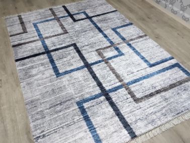 Latex Kaymaz Taban Dijital Baskı Kadife Halı Mabel Renkli 80x150 cm - 1