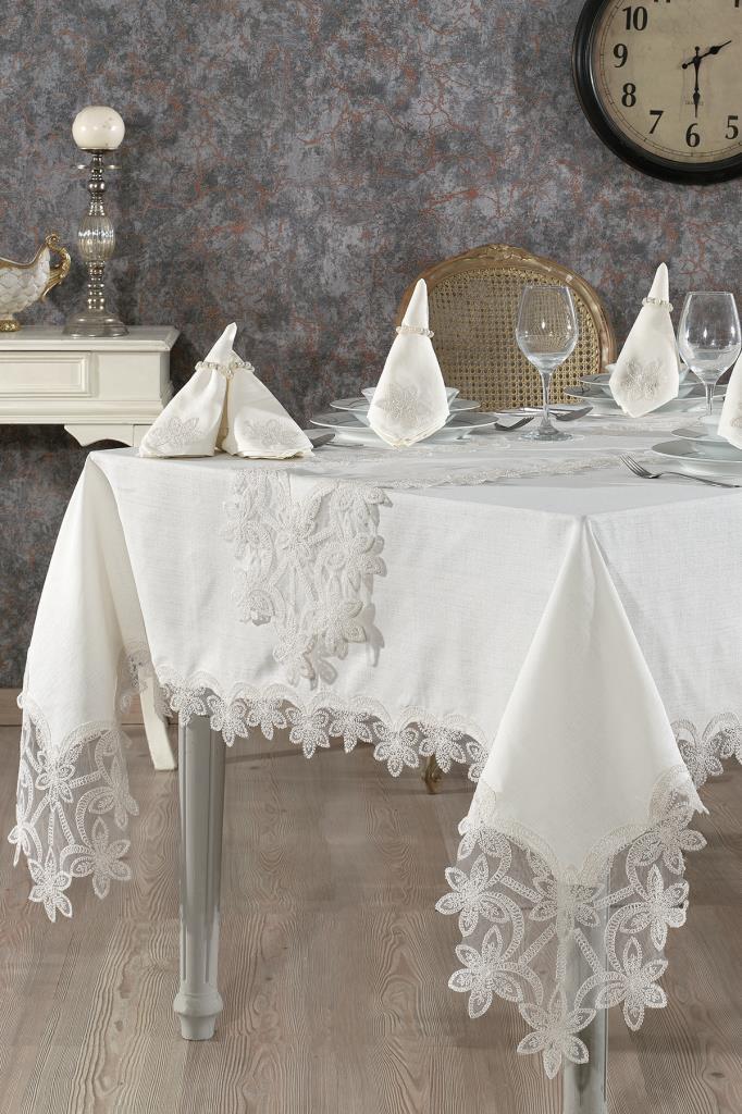 Latife Masa Örtüsü 26 Parça Krem - 1