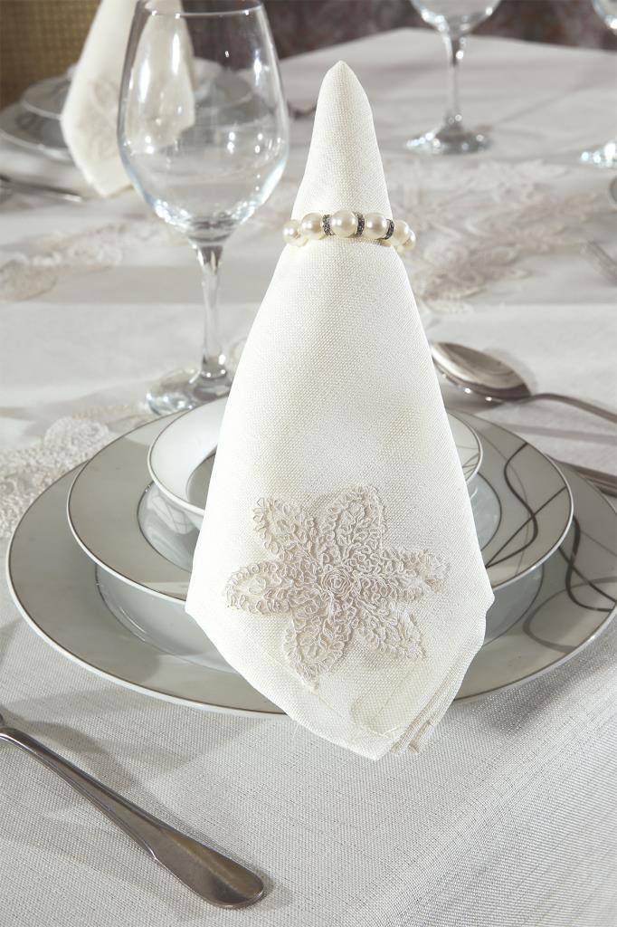 Latife Masa Örtüsü 26 Parça Krem - 4