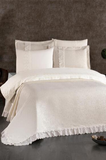 Lavin Gelin Seti 7 Parça Ekru - Çeyiz Diyarı