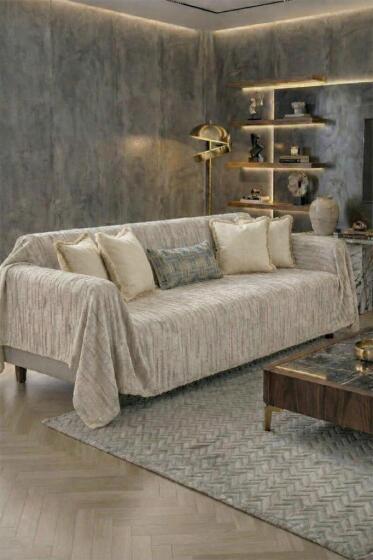 Lavinya Polar Koltuk Örtüsü 170x210 Cm Bej - Çeyiz Diyarı