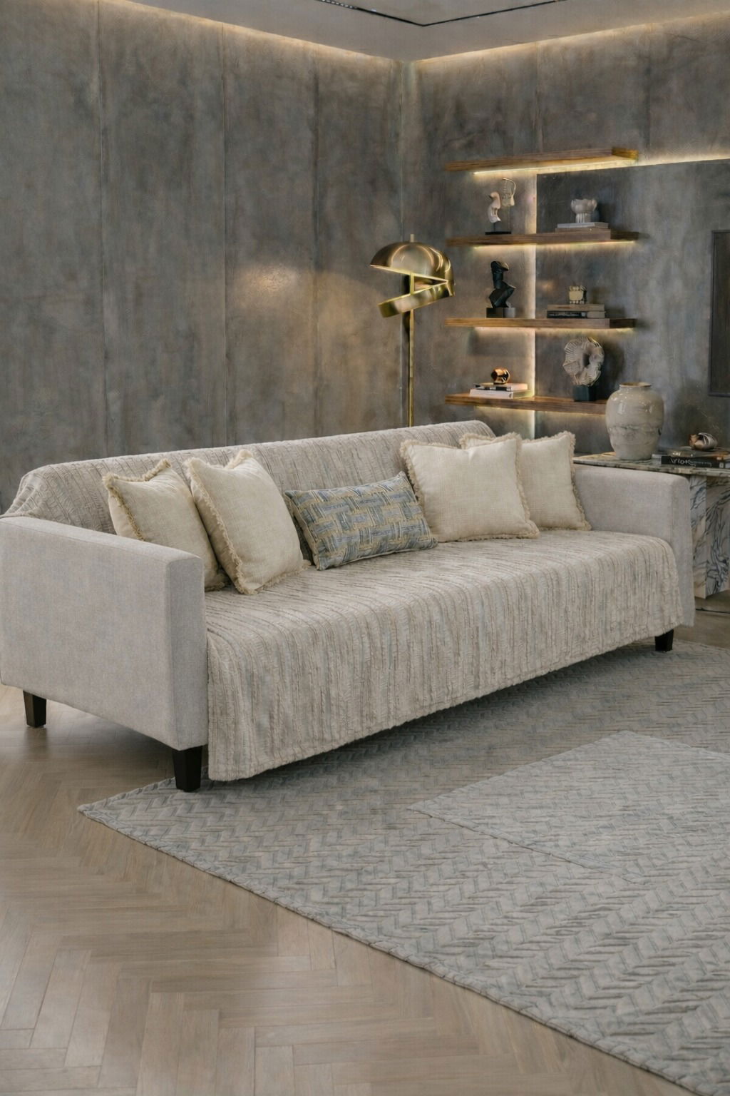 Lavinya Polar Koltuk Örtüsü 170x210 Cm Bej - 1