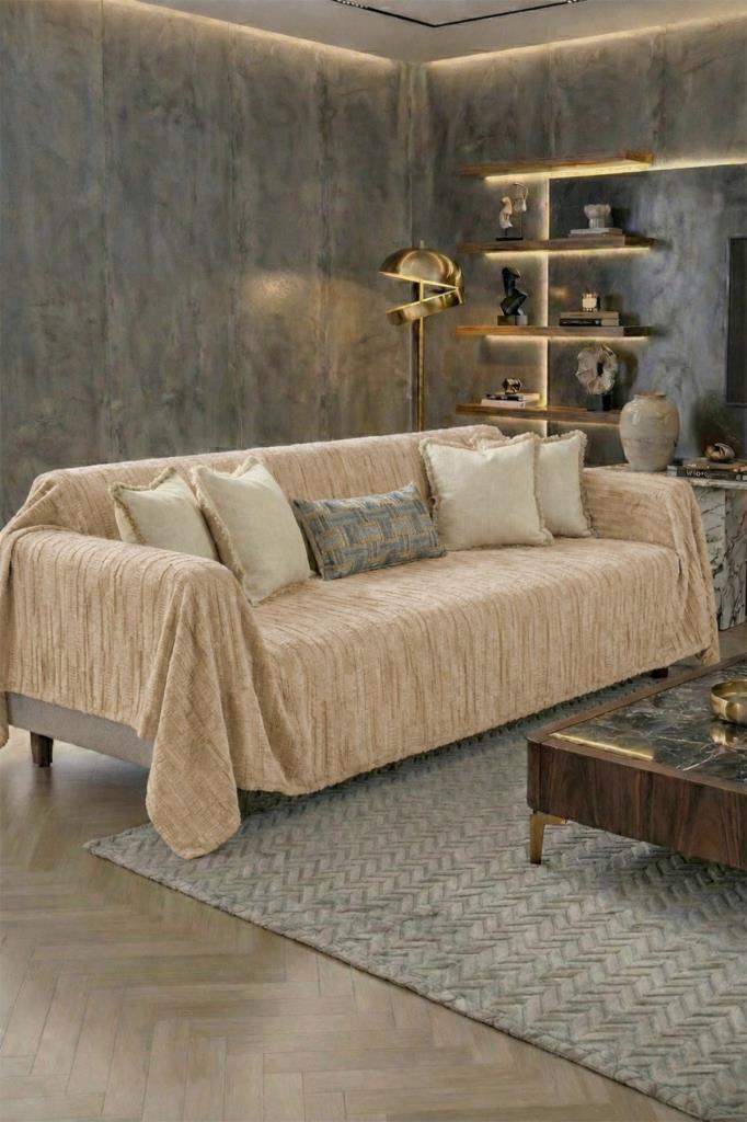 Lavinya Polar Koltuk Örtüsü 170x210 Cm Cappucino - 1