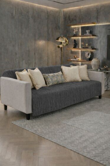 Lavinya Polar Koltuk Örtüsü 170x210 Cm Koyu Gri - Çeyiz Diyarı