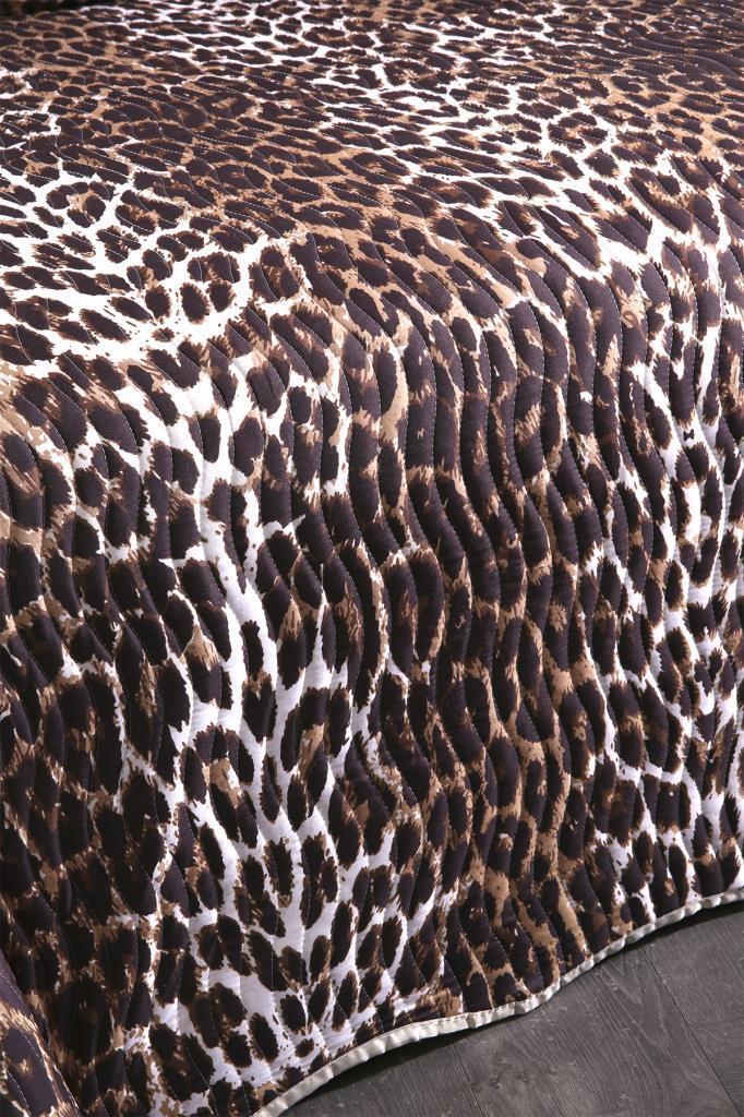 Leopar Baskılı Kapitoneli Çift Kişilik Yatak Örtüsü - 2