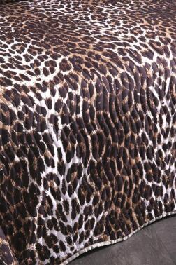 Leopar Baskılı Kapitoneli Çift Kişilik Yatak Örtüsü - 2
