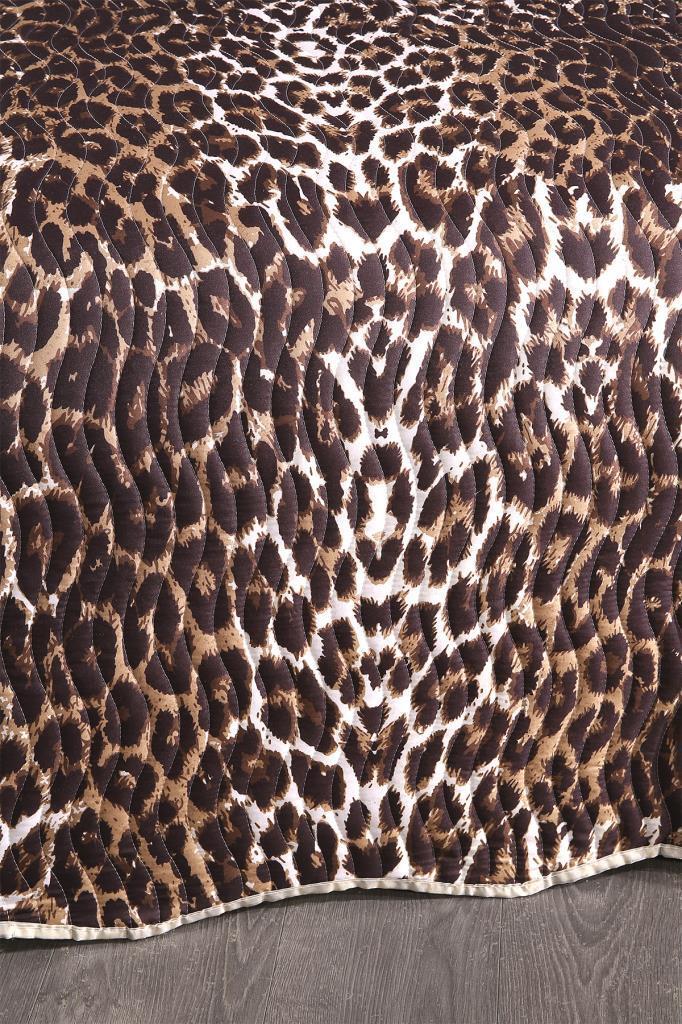 Leopar Baskılı Kapitoneli Çift Kişilik Yatak Örtüsü - 3