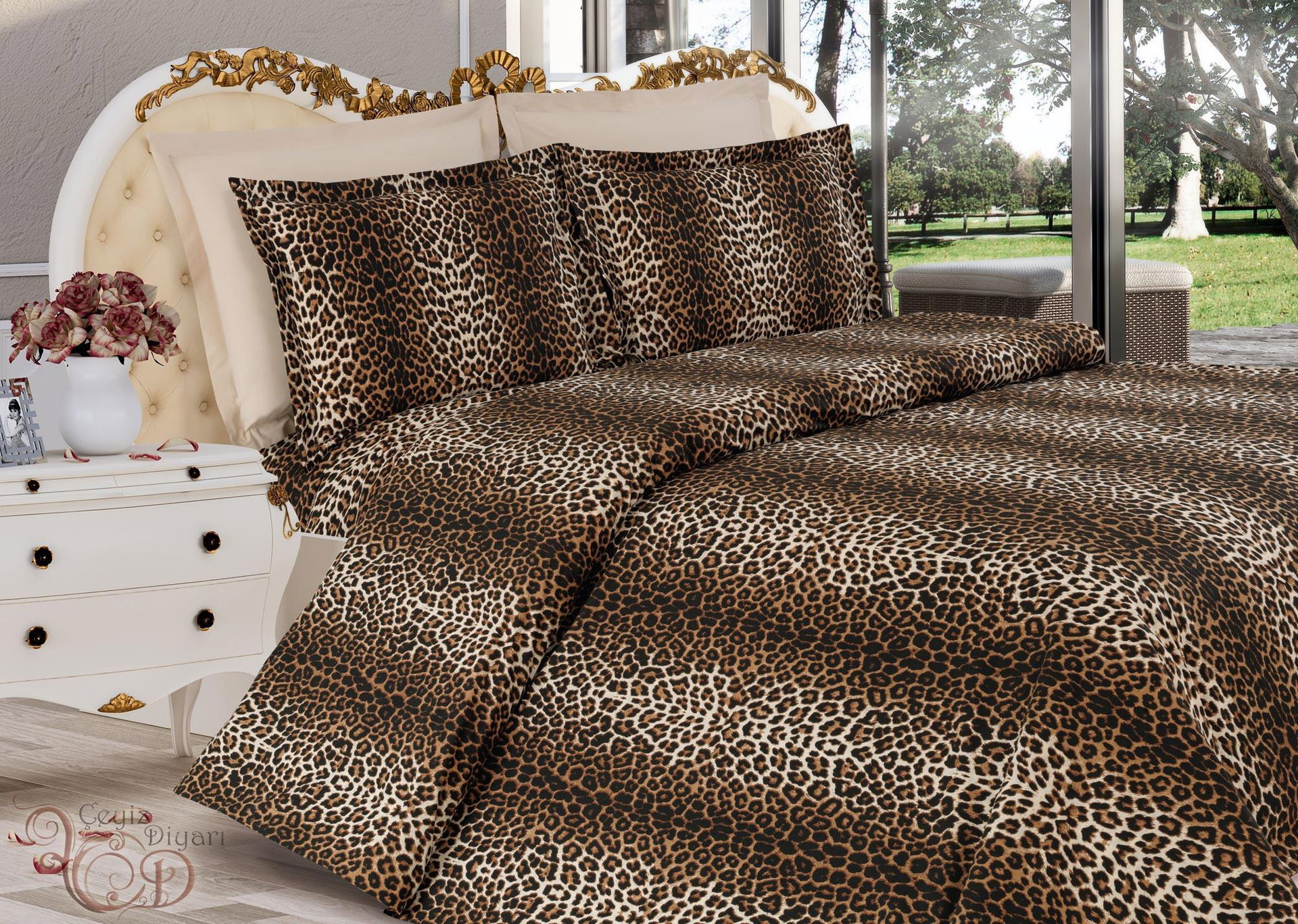 Leopar Desenli Çift Kişilik Nevresim Takımı - 1