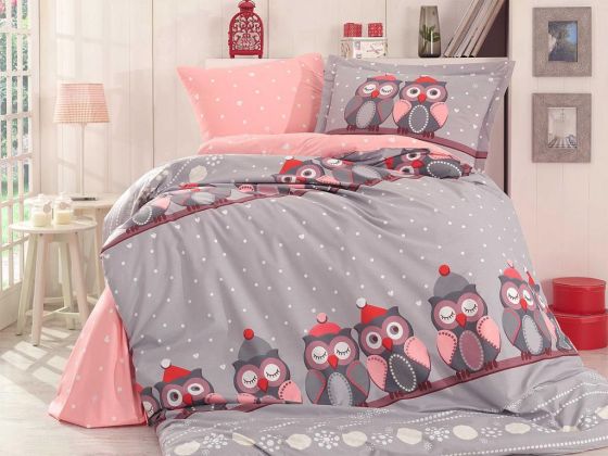 Linda Tek Kişilik Nevresim Takımı Gri - Hobby