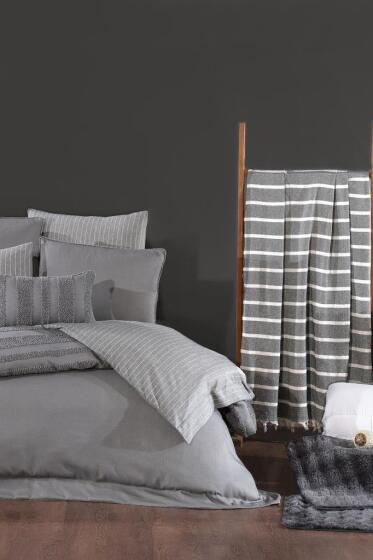 Lipa Lüks Comforter 13 Parça Çeyiz Seti Gri - Çeyiz Diyarı