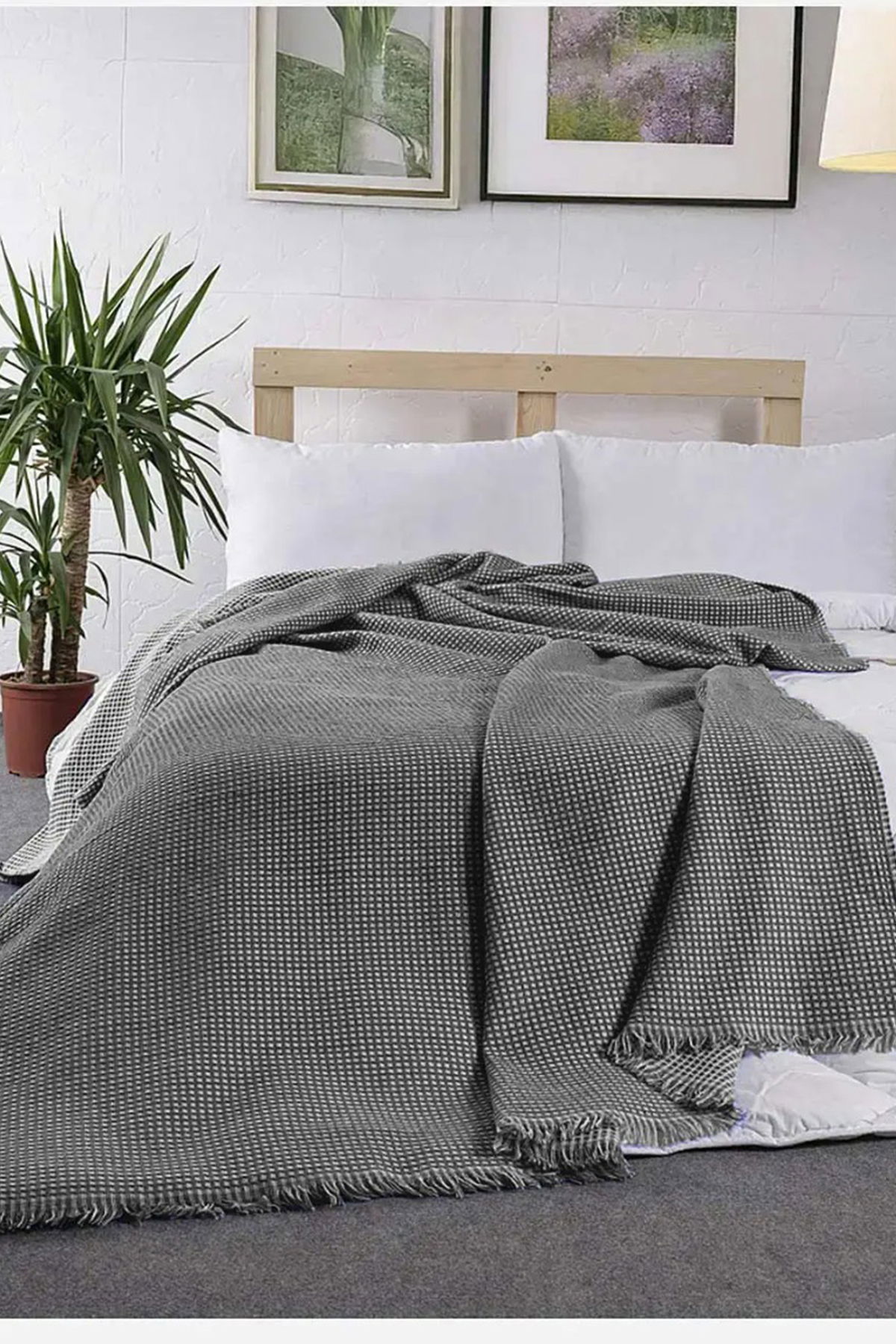 Lora Çift Kişilik Tek Pike 200x230 cm Antrasit - 1