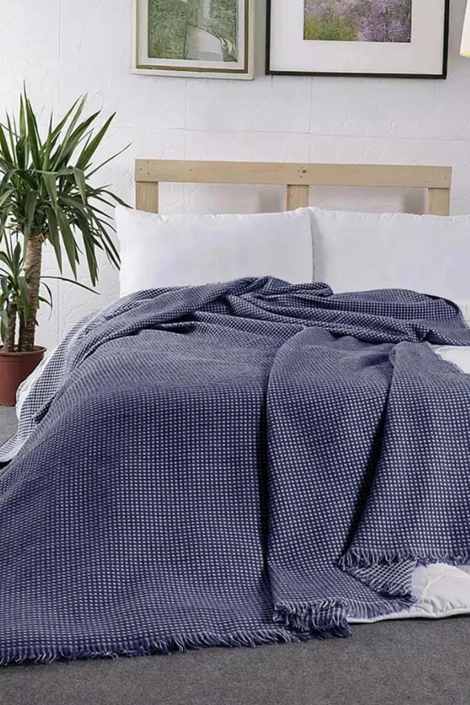 Lora Çift Kişilik Tek Pike 200x230 cm Lacivert - 1