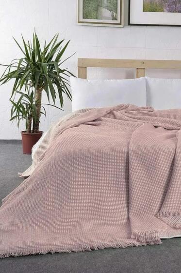 Lora Çift Kişilik Tek Pike 200x230 cm Pudra - Çeyiz Diyarı