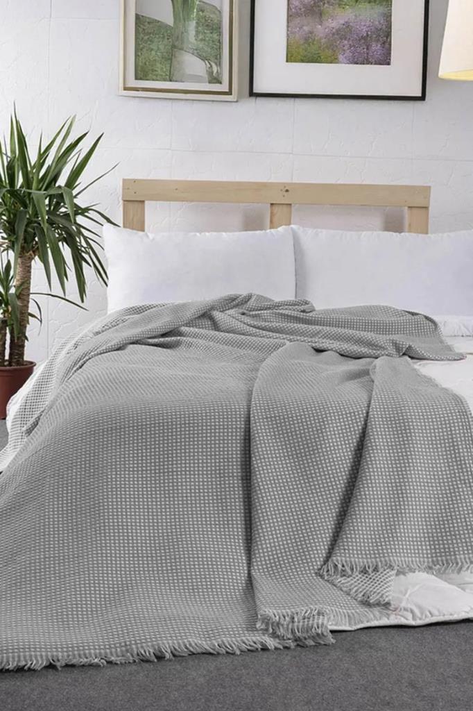 Lora Tek Kişilik Tek Pike 160x210 cm Gri - 1