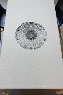 Lotus Dertsiz Masa Örtüsü 150x150 cm Gri - 2