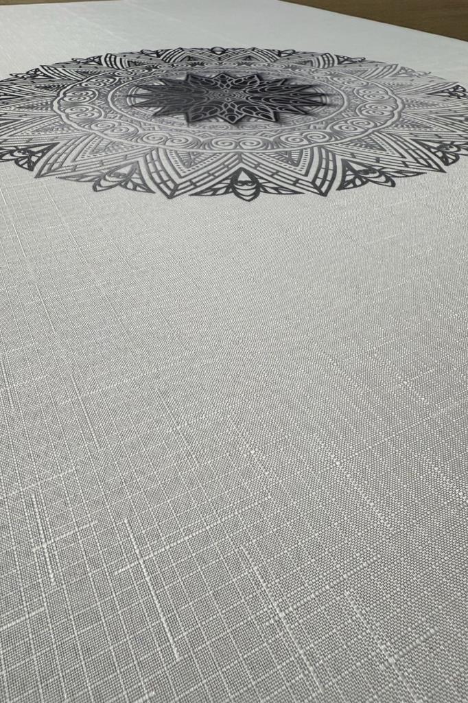 Lotus Dertsiz Masa Örtüsü 150x150 cm Gri - 3