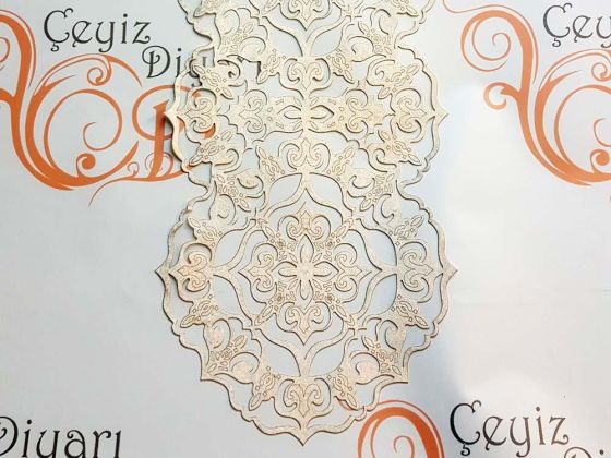 Luxury Star Kadife Runner Bej - Çeyiz Diyarı (1)