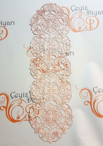Luxury Star Kadife Runner Pudra - Çeyiz Diyarı