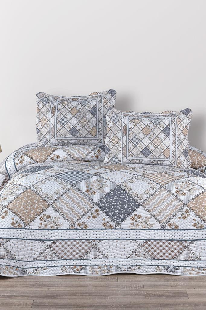 Luz Baskılı Kapitoneli Çift Kişilik Yatak Örtüsü - 1