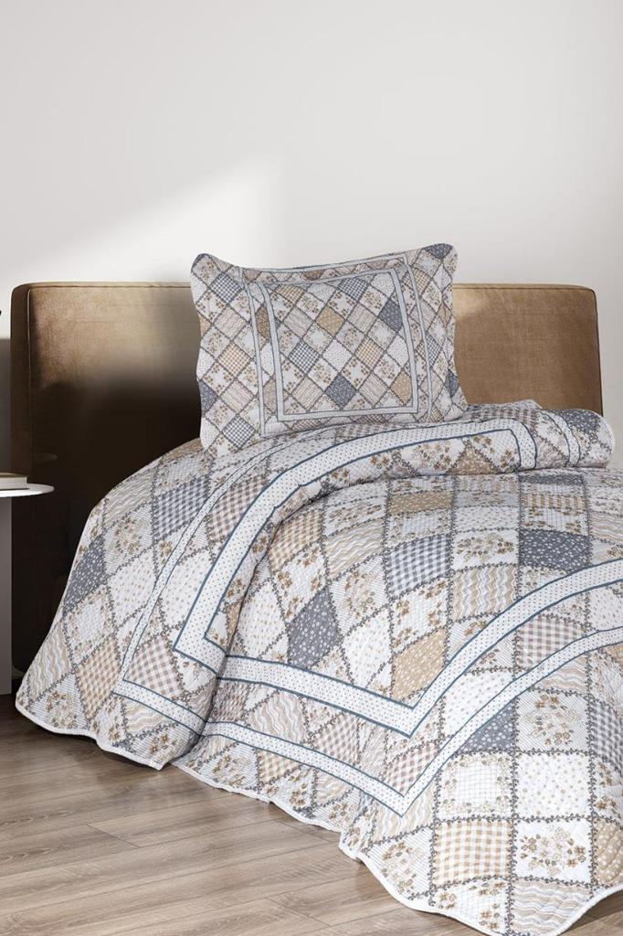 Luz Baskılı Kapitoneli Tek Kişilik Yatak Örtüsü - 1