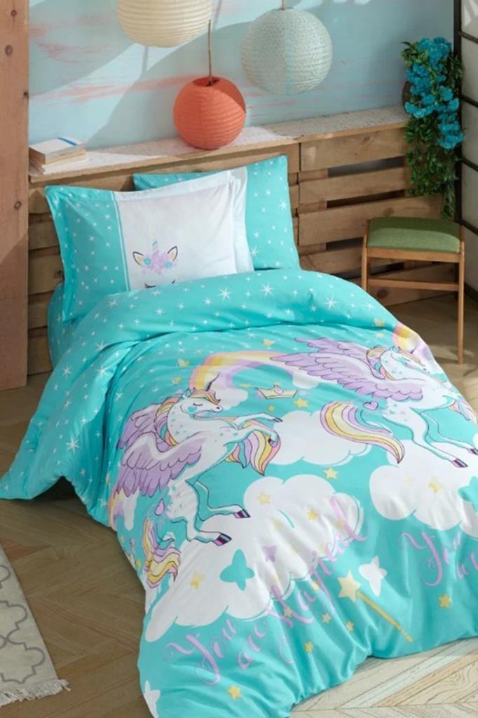Magical Tek Kişilik Poplin Nevresim Takımı Aqua - 1