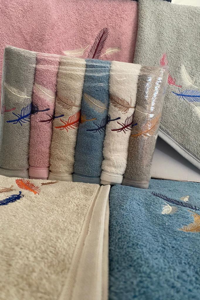 Margo Nakışlı 6 lı El Yüz Havlu Takımı - 1