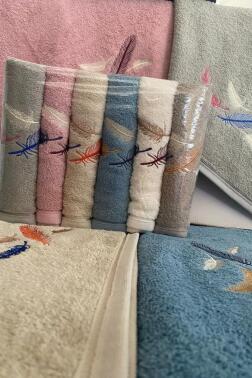 Margo Nakışlı 6 lı El Yüz Havlu Takımı - 1