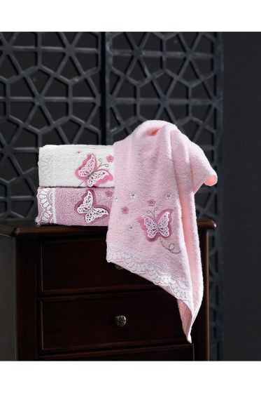 Mariposa Bukle 3D Nakışlı 3'lü Mutfak Havlu Seti - Çeyiz Diyarı