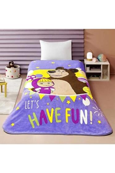 Maşa İle Koca Ayı Lisanslı Tek Battaniye - 