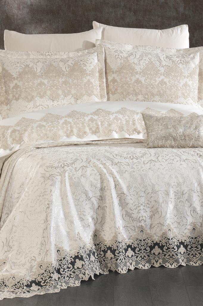 Mavera Gelin Seti 8 Parça Ekru Altın - 1