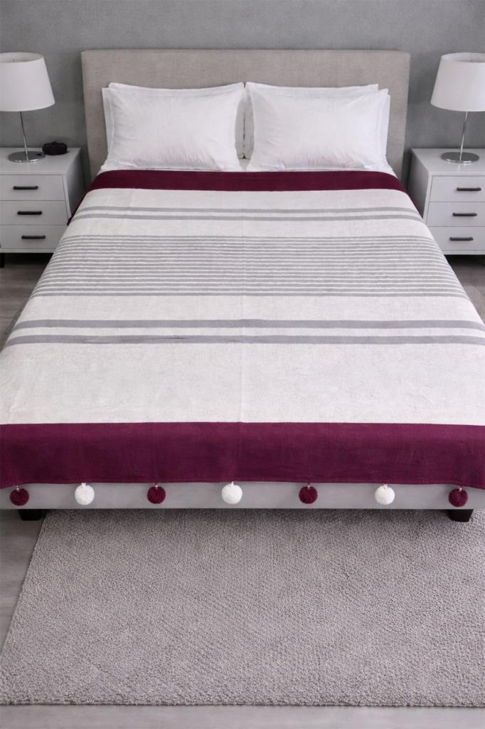 Merinos Colorway Cakao Çift Kişilik Pamuklu Battaniye 180x220 cm - 1